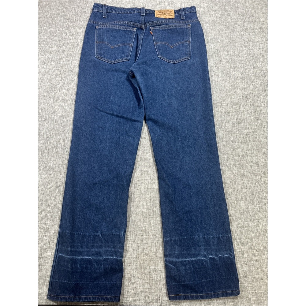 Vintage 80s Levis 20508 Orange Tab Dark Wash Denim Jeans 36x32 USA Straight